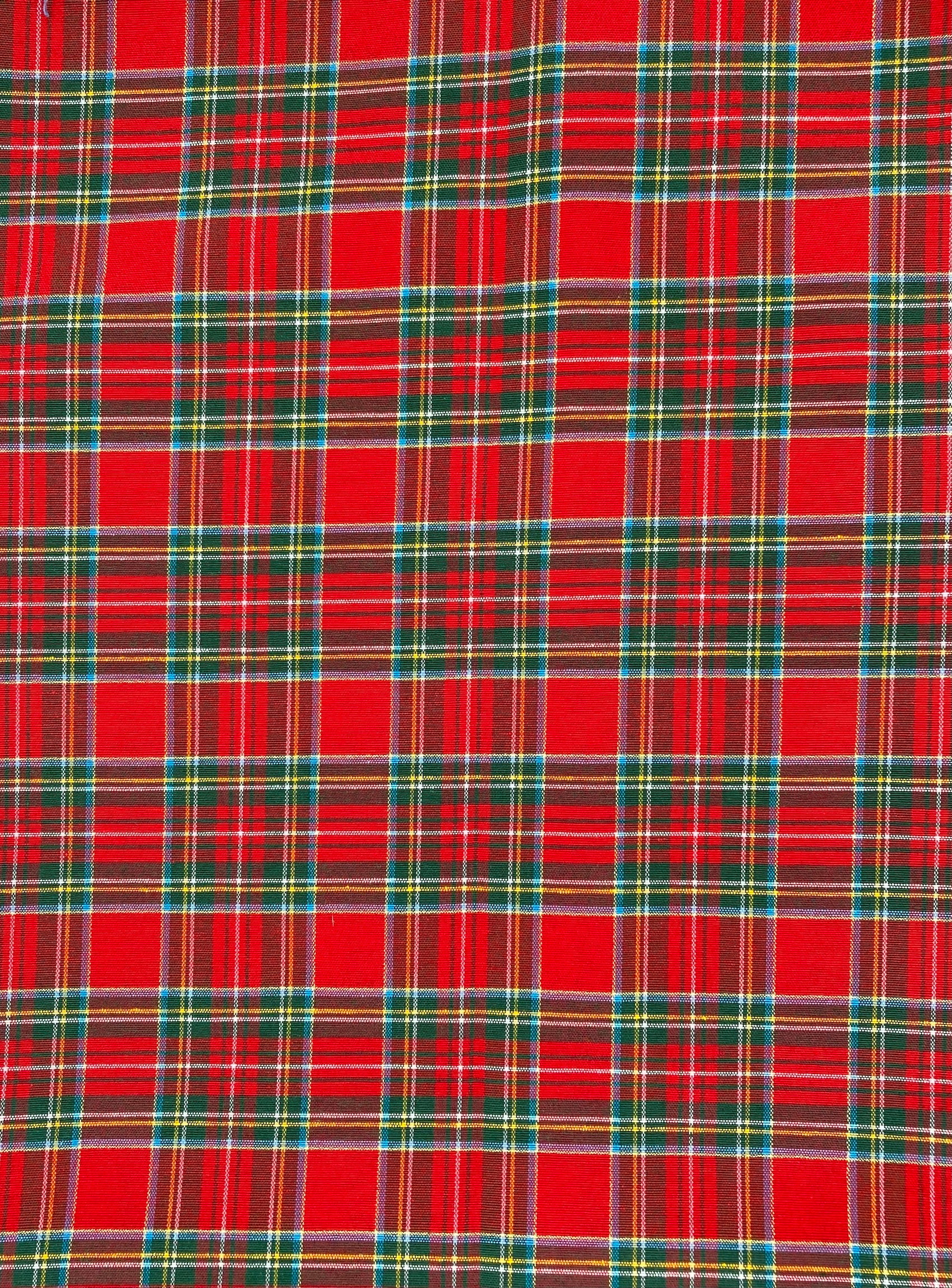 Tessuto tartan in cotone tinto in filo h280 cm