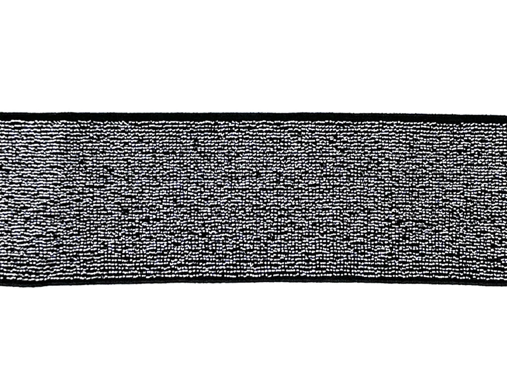 Elastico brillantissimo in lourex Argento con Base Nera 36mm
